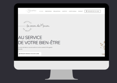 Création du site vitrine de l’institut de beauté Le Cocon de Manon à Plougastel-Daoulas
