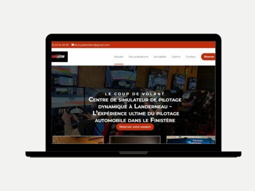 Création du site web Le Coup de Volant, simulateur de pilotage à Landerneau